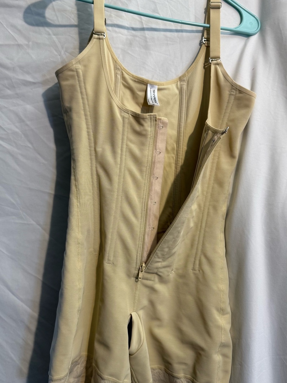 Unbranded Light Beige Shaping Bodysuit with Front Zip